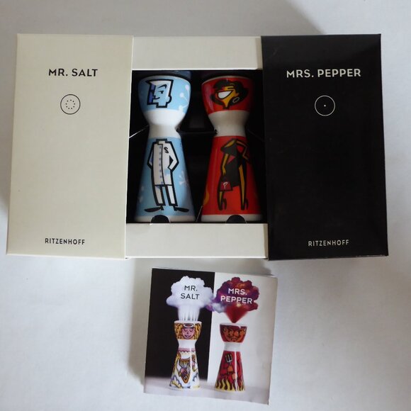 2004 RITZENHOFF MR SALT & MRS PEPPER SHAKER SET (NEW IN BOX) - Picture 10 of 10